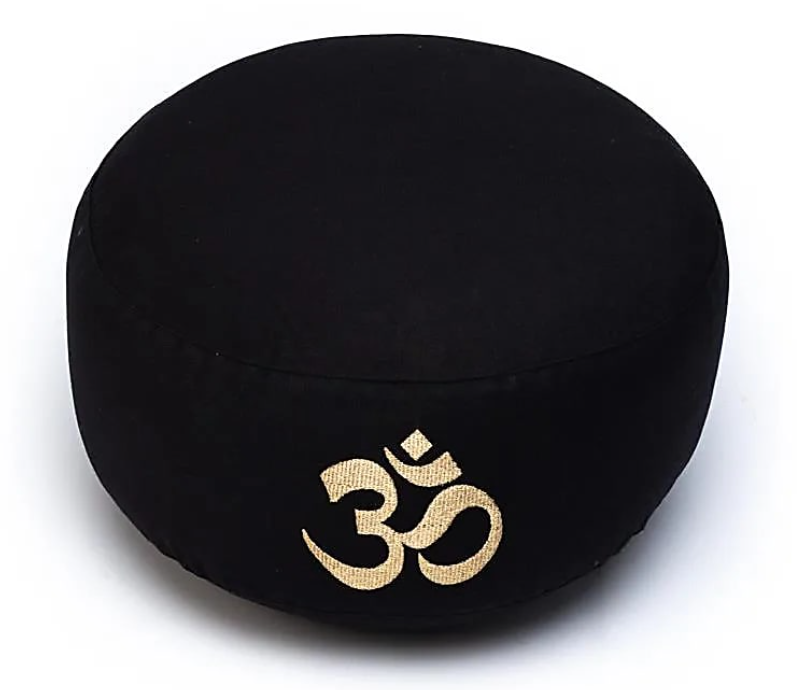 Meditationskissen schwarz mit OM Baumwolle BIO (OCS)